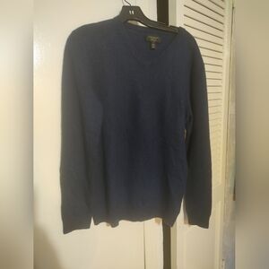 Club Room Men's Navy V-Neck Cashmere Sweater